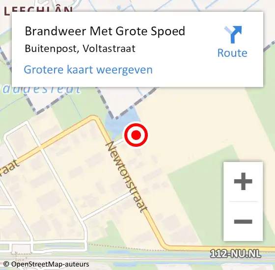 Locatie op kaart van de 112 melding: Brandweer Met Grote Spoed Naar Buitenpost, Voltastraat op 20 april 2018 08:32