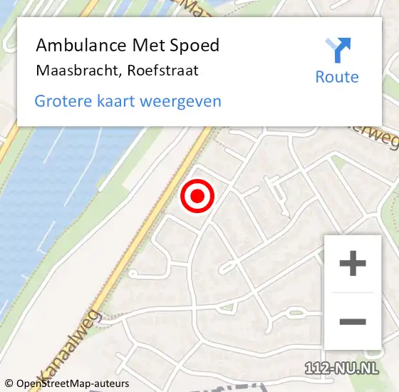 Locatie op kaart van de 112 melding: Ambulance Met Spoed Naar Maasbracht, Roefstraat op 20 april 2018 10:38