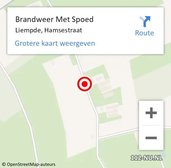 Locatie op kaart van de 112 melding: Brandweer Met Spoed Naar Liempde, Hamsestraat op 20 april 2018 10:40