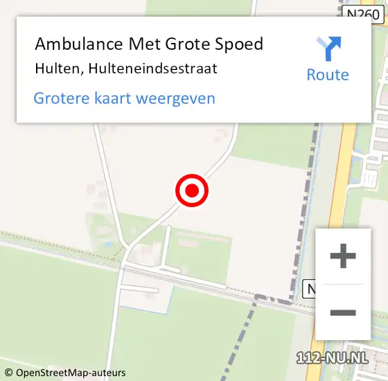 Locatie op kaart van de 112 melding: Ambulance Met Grote Spoed Naar Hulten, Hulteneindsestraat op 20 april 2018 11:39