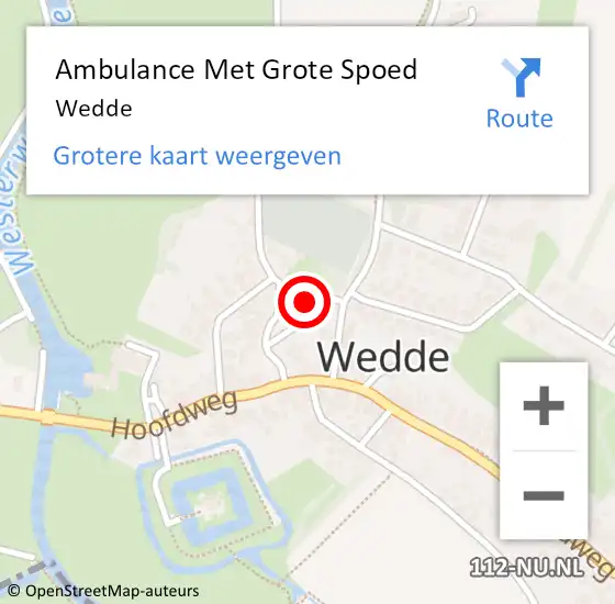 Locatie op kaart van de 112 melding: Ambulance Met Grote Spoed Naar Wedde op 20 april 2018 12:19