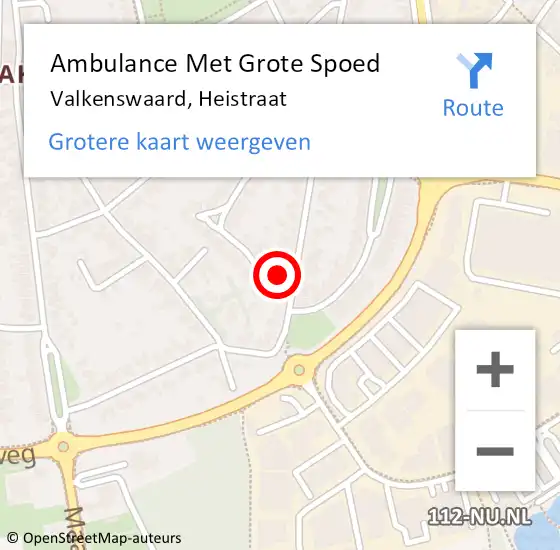 Locatie op kaart van de 112 melding: Ambulance Met Grote Spoed Naar Valkenswaard, Heistraat op 20 april 2018 14:01