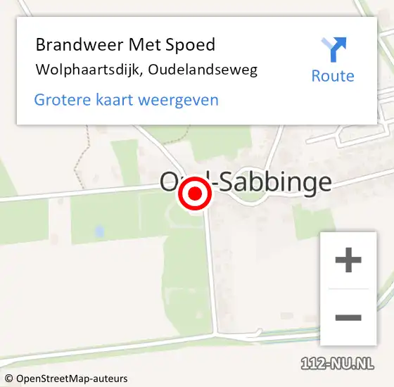 Locatie op kaart van de 112 melding: Brandweer Met Spoed Naar Wolphaartsdijk, Oudelandseweg op 20 april 2018 14:02