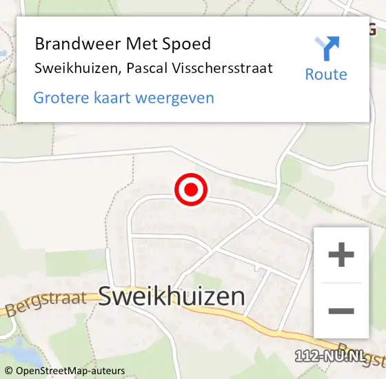 Locatie op kaart van de 112 melding: Brandweer Met Spoed Naar Sweikhuizen, Pascal Visschersstraat op 20 april 2018 14:08