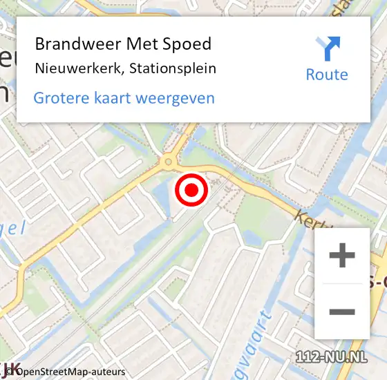 Locatie op kaart van de 112 melding: Brandweer Met Spoed Naar Nieuwerkerk, Stationsplein op 20 april 2018 16:42