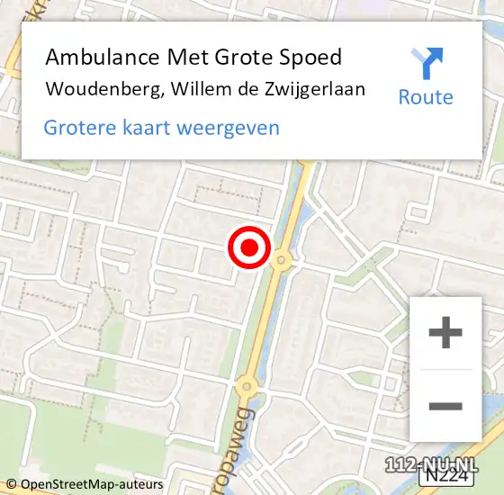 Locatie op kaart van de 112 melding: Ambulance Met Grote Spoed Naar Woudenberg, Willem de Zwijgerlaan op 20 april 2018 17:33