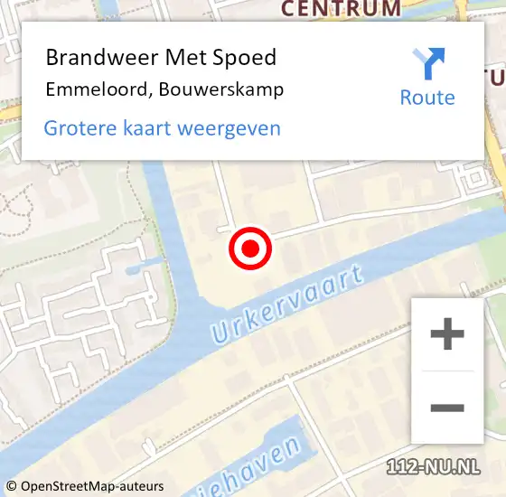 Locatie op kaart van de 112 melding: Brandweer Met Spoed Naar Emmeloord, Bouwerskamp op 20 april 2018 18:00