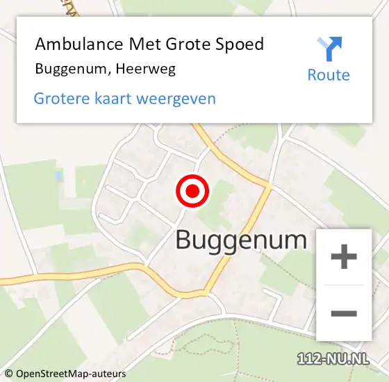 Locatie op kaart van de 112 melding: Ambulance Met Grote Spoed Naar Buggenum, Heerweg op 22 februari 2014 19:24