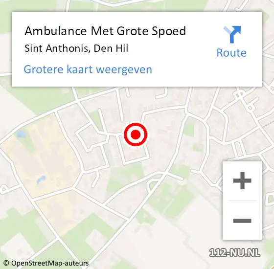 Locatie op kaart van de 112 melding: Ambulance Met Grote Spoed Naar Sint Anthonis, Den Hil op 20 april 2018 20:32