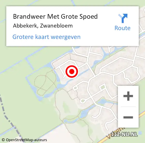 Locatie op kaart van de 112 melding: Brandweer Met Grote Spoed Naar Abbekerk, Zwanebloem op 20 april 2018 20:54