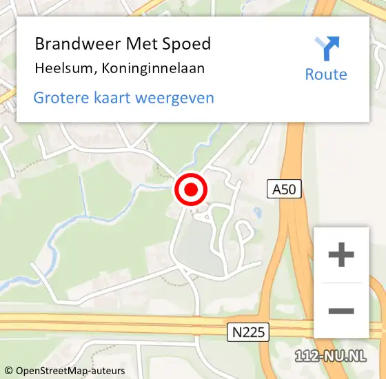 Locatie op kaart van de 112 melding: Brandweer Met Spoed Naar Heelsum, Koninginnelaan op 20 april 2018 21:11