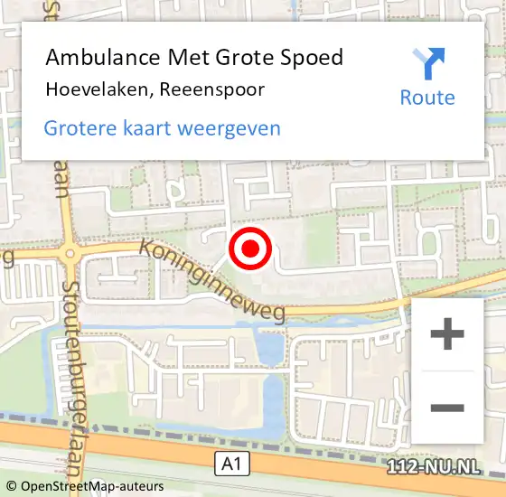 Locatie op kaart van de 112 melding: Ambulance Met Grote Spoed Naar Hoevelaken, Reeenspoor op 20 april 2018 21:58