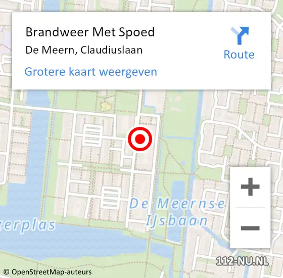 Locatie op kaart van de 112 melding: Brandweer Met Spoed Naar De Meern, Claudiuslaan op 20 april 2018 22:11