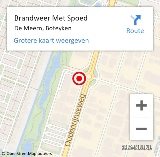 Locatie op kaart van de 112 melding: Brandweer Met Spoed Naar De Meern, Boteyken op 20 april 2018 22:28