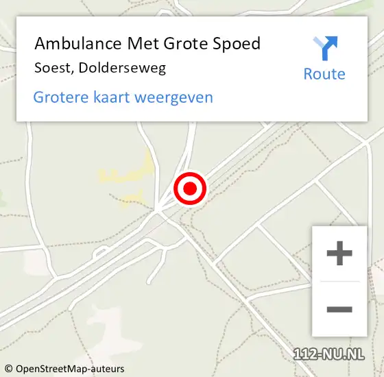 Locatie op kaart van de 112 melding: Ambulance Met Grote Spoed Naar Soest, Dolderseweg op 20 april 2018 23:21