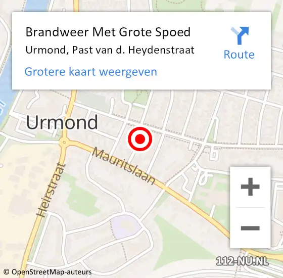 Locatie op kaart van de 112 melding: Brandweer Met Grote Spoed Naar Urmond, Past van d. Heydenstraat op 21 april 2018 00:12