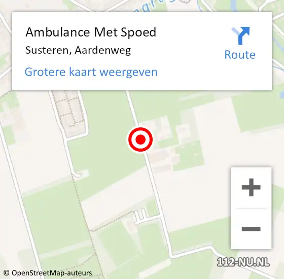 Locatie op kaart van de 112 melding: Ambulance Met Spoed Naar Susteren, Aardenweg op 21 april 2018 02:18