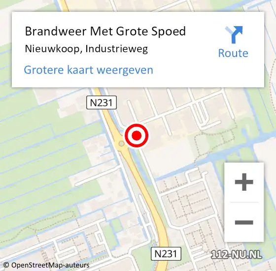 Locatie op kaart van de 112 melding: Brandweer Met Grote Spoed Naar Nieuwkoop, Industrieweg op 7 september 2013 09:51