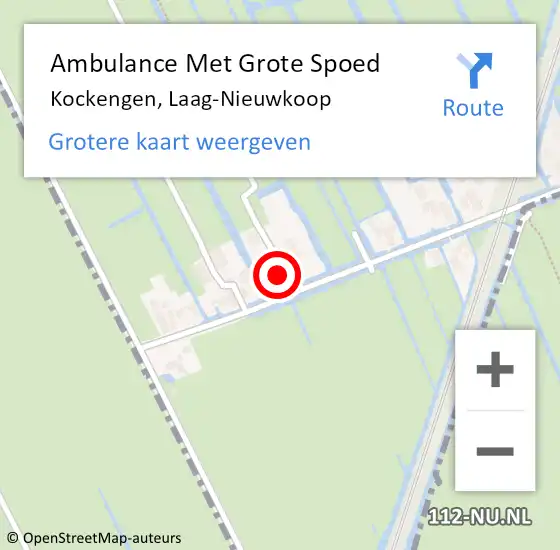 Locatie op kaart van de 112 melding: Ambulance Met Grote Spoed Naar Kockengen, Laag-Nieuwkoop op 21 april 2018 08:40