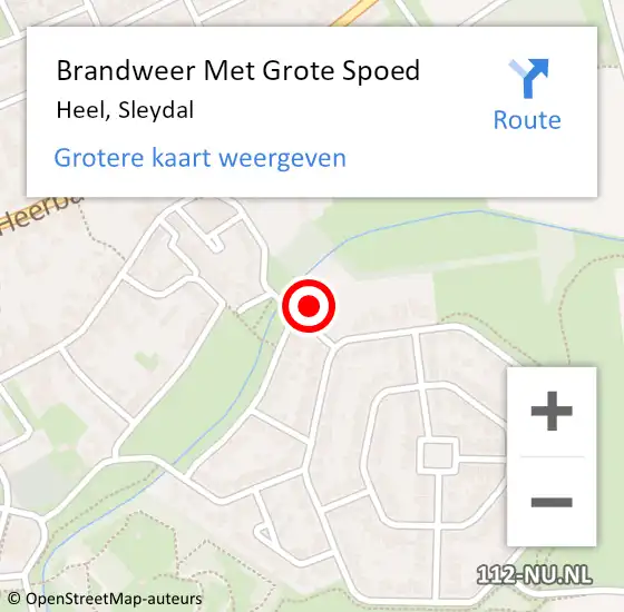 Locatie op kaart van de 112 melding: Brandweer Met Grote Spoed Naar Heel, Sleydal op 21 april 2018 10:21