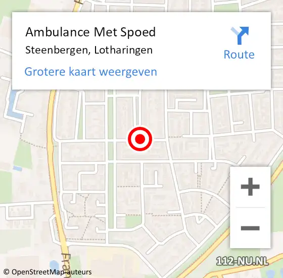 Locatie op kaart van de 112 melding: Ambulance Met Spoed Naar Steenbergen, Lotharingen op 21 april 2018 12:09