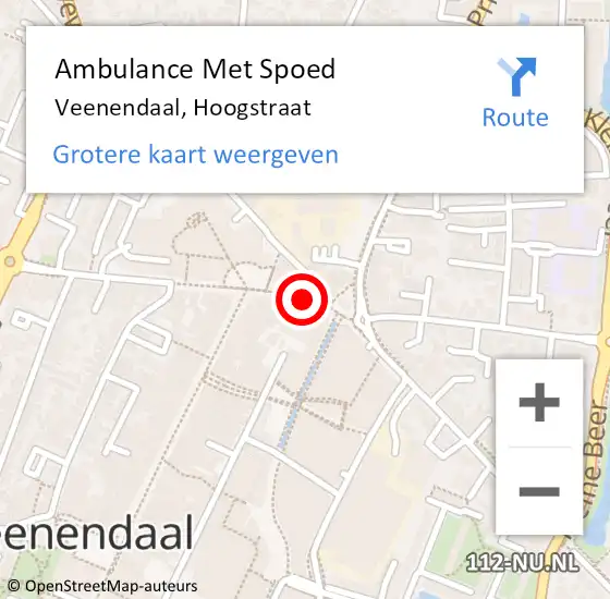 Locatie op kaart van de 112 melding: Ambulance Met Spoed Naar Veenendaal, Hoogstraat op 21 april 2018 13:08