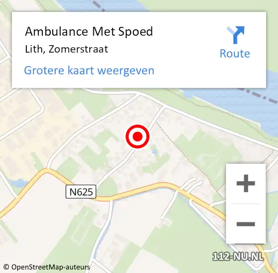 Locatie op kaart van de 112 melding: Ambulance Met Spoed Naar Lith, Zomerstraat op 21 april 2018 13:18