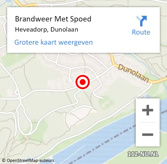 Locatie op kaart van de 112 melding: Brandweer Met Spoed Naar Heveadorp, Dunolaan op 21 april 2018 15:15