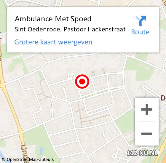 Locatie op kaart van de 112 melding: Ambulance Met Spoed Naar Sint Oedenrode, Pastoor Hackenstraat op 21 april 2018 15:29