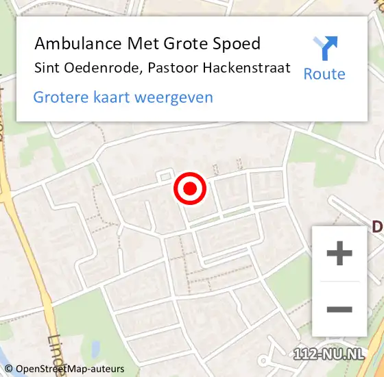 Locatie op kaart van de 112 melding: Ambulance Met Grote Spoed Naar Sint Oedenrode, Pastoor Hackenstraat op 21 april 2018 15:57