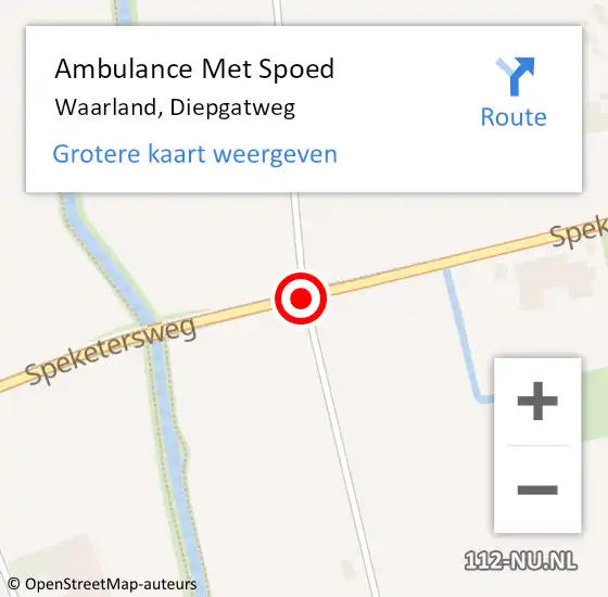 Locatie op kaart van de 112 melding: Ambulance Met Spoed Naar Waarland, Diepgatweg op 21 april 2018 16:28