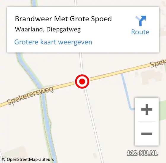 Locatie op kaart van de 112 melding: Brandweer Met Grote Spoed Naar Waarland, Diepgatweg op 21 april 2018 16:29