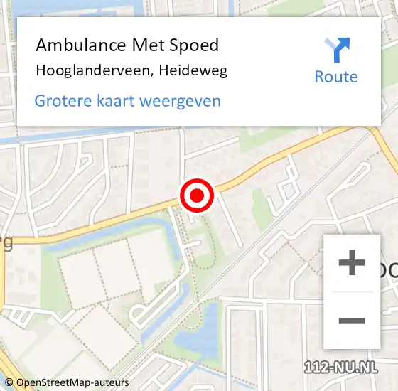 Locatie op kaart van de 112 melding: Ambulance Met Spoed Naar Hooglanderveen, Heideweg op 21 april 2018 16:45