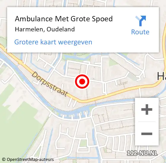 Locatie op kaart van de 112 melding: Ambulance Met Grote Spoed Naar Harmelen, Oudeland op 21 april 2018 18:24
