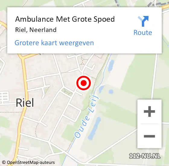 Locatie op kaart van de 112 melding: Ambulance Met Grote Spoed Naar Riel, Neerland op 21 april 2018 19:15