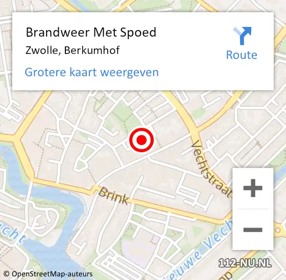 Locatie op kaart van de 112 melding: Brandweer Met Spoed Naar Zwolle, Berkumhof op 21 april 2018 20:05