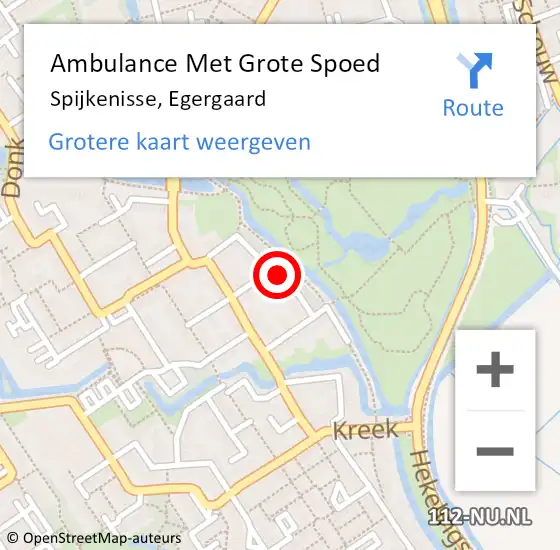 Locatie op kaart van de 112 melding: Ambulance Met Grote Spoed Naar Spijkenisse, Egergaard op 21 april 2018 21:28