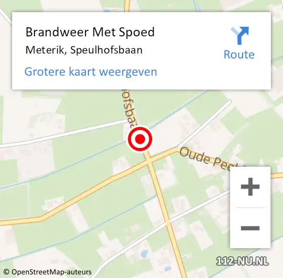 Locatie op kaart van de 112 melding: Brandweer Met Spoed Naar Meterik, Speulhofsbaan op 21 april 2018 21:28