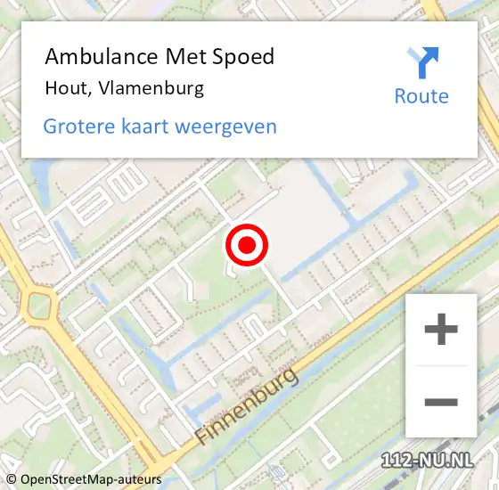 Locatie op kaart van de 112 melding: Ambulance Met Spoed Naar Hout, Vlamenburg op 21 april 2018 21:50