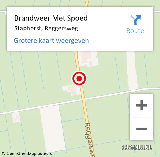 Locatie op kaart van de 112 melding: Brandweer Met Spoed Naar Staphorst, Reggersweg op 21 april 2018 22:15