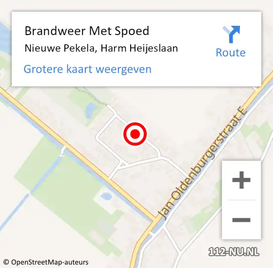 Locatie op kaart van de 112 melding: Brandweer Met Spoed Naar Nieuwe Pekela, Harm Heijeslaan op 22 april 2018 00:06