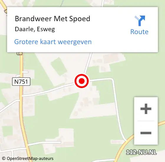 Locatie op kaart van de 112 melding: Brandweer Met Spoed Naar Daarle, Esweg op 22 april 2018 02:46