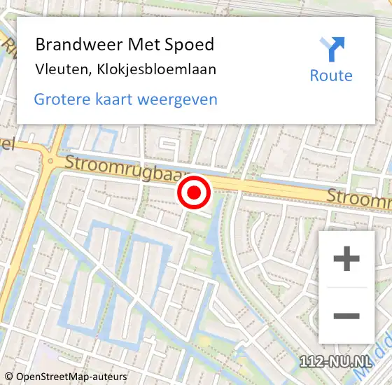 Locatie op kaart van de 112 melding: Brandweer Met Spoed Naar Vleuten, Klokjesbloemlaan op 22 april 2018 03:03