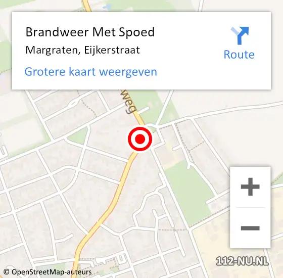 Locatie op kaart van de 112 melding: Brandweer Met Spoed Naar Margraten, Eijkerstraat op 22 april 2018 06:32