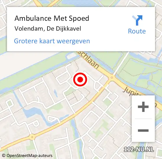 Locatie op kaart van de 112 melding: Ambulance Met Spoed Naar Volendam, De Dijkkavel op 22 april 2018 08:38