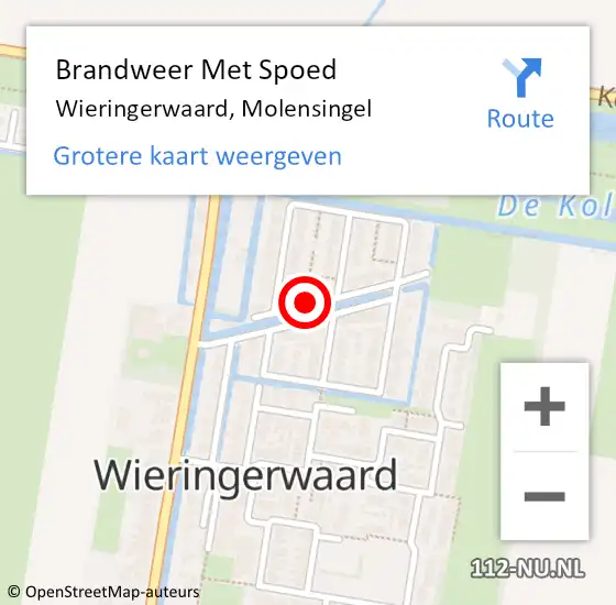 Locatie op kaart van de 112 melding: Brandweer Met Spoed Naar Wieringerwaard, Molensingel op 22 april 2018 08:44