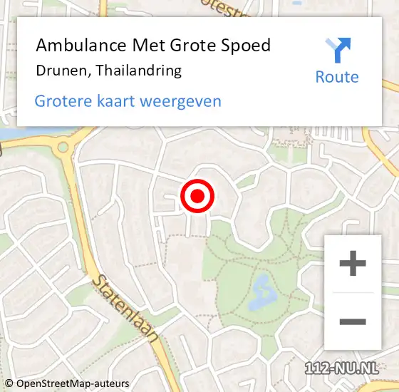 Locatie op kaart van de 112 melding: Ambulance Met Grote Spoed Naar Drunen, Thailandring op 22 april 2018 09:01