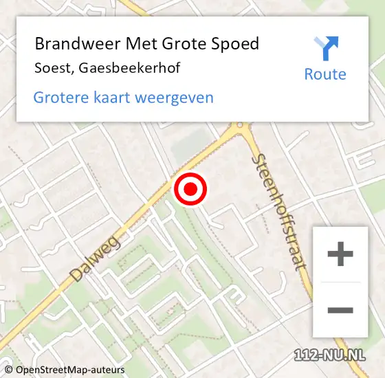 Locatie op kaart van de 112 melding: Brandweer Met Grote Spoed Naar Soest, Gaesbeekerhof op 22 april 2018 10:28