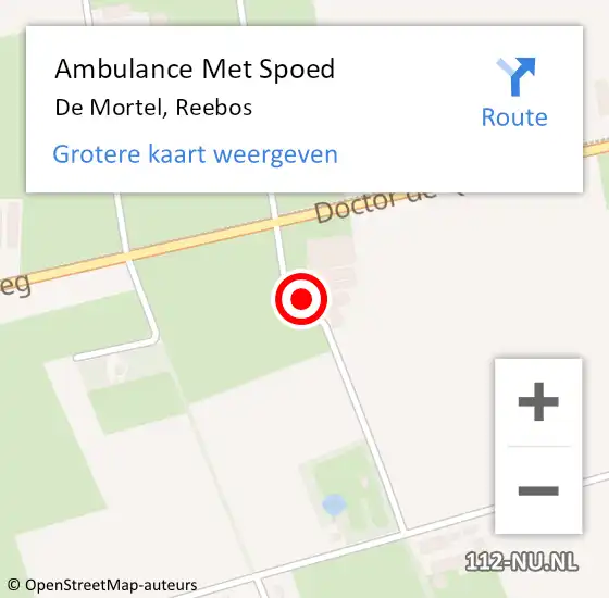 Locatie op kaart van de 112 melding: Ambulance Met Spoed Naar De Mortel, Reebos op 22 april 2018 12:11