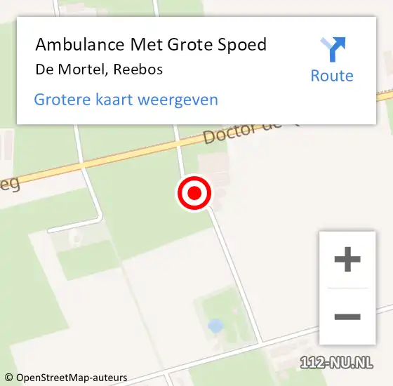 Locatie op kaart van de 112 melding: Ambulance Met Grote Spoed Naar De Mortel, Reebos op 22 april 2018 12:14